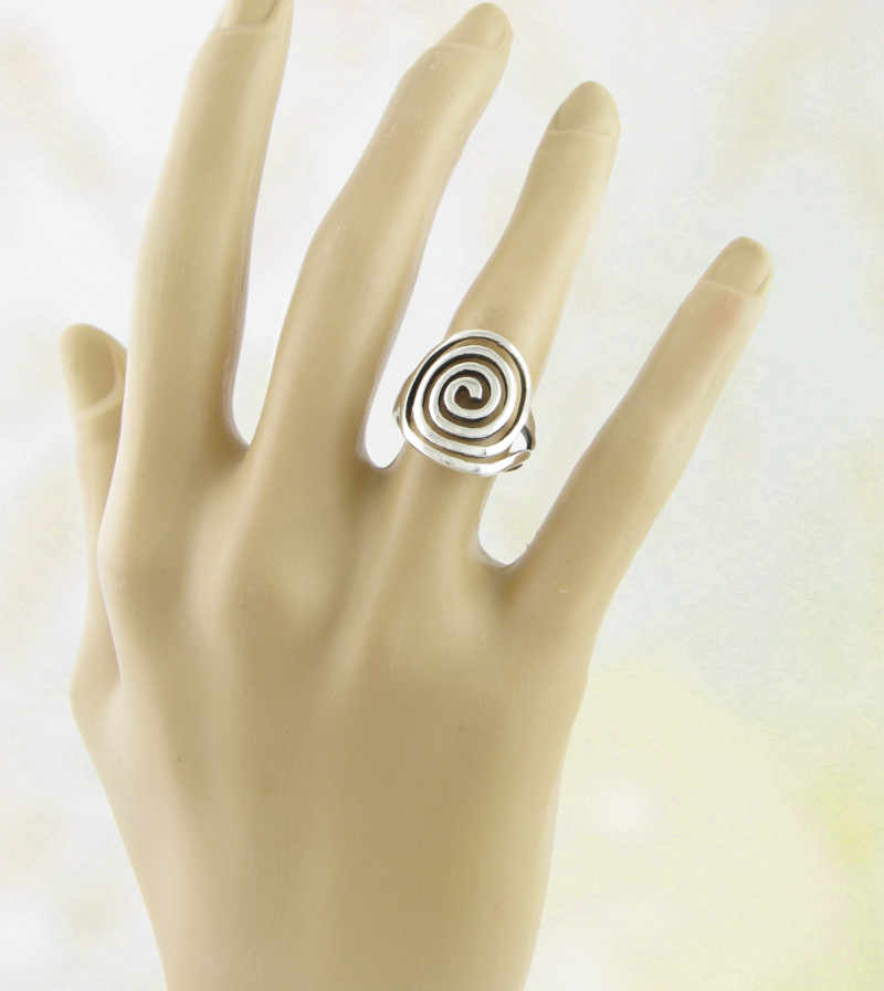 Large Cut-Out Primitive Spiral Ring Spiritual Journey | Woot & Hammy