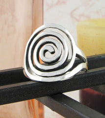 Large Cut-Out Primitive Spiral Ring Spiritual Journey | Woot & Hammy