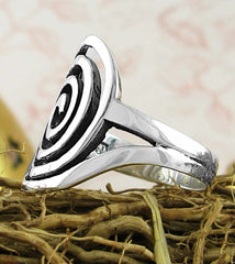 Large Cut-Out Primitive Spiral Ring Spiritual Journey | Woot & Hammy