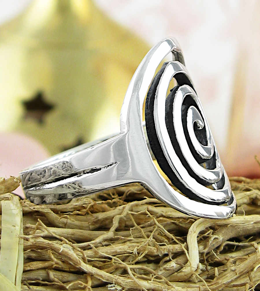 Large Cut-Out Primitive Spiral Ring Spiritual Journey | Woot & Hammy