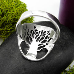 Large Oval Cut-Out Tree of Life Ring