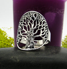 Large Oval Cut-Out Tree of Life Ring