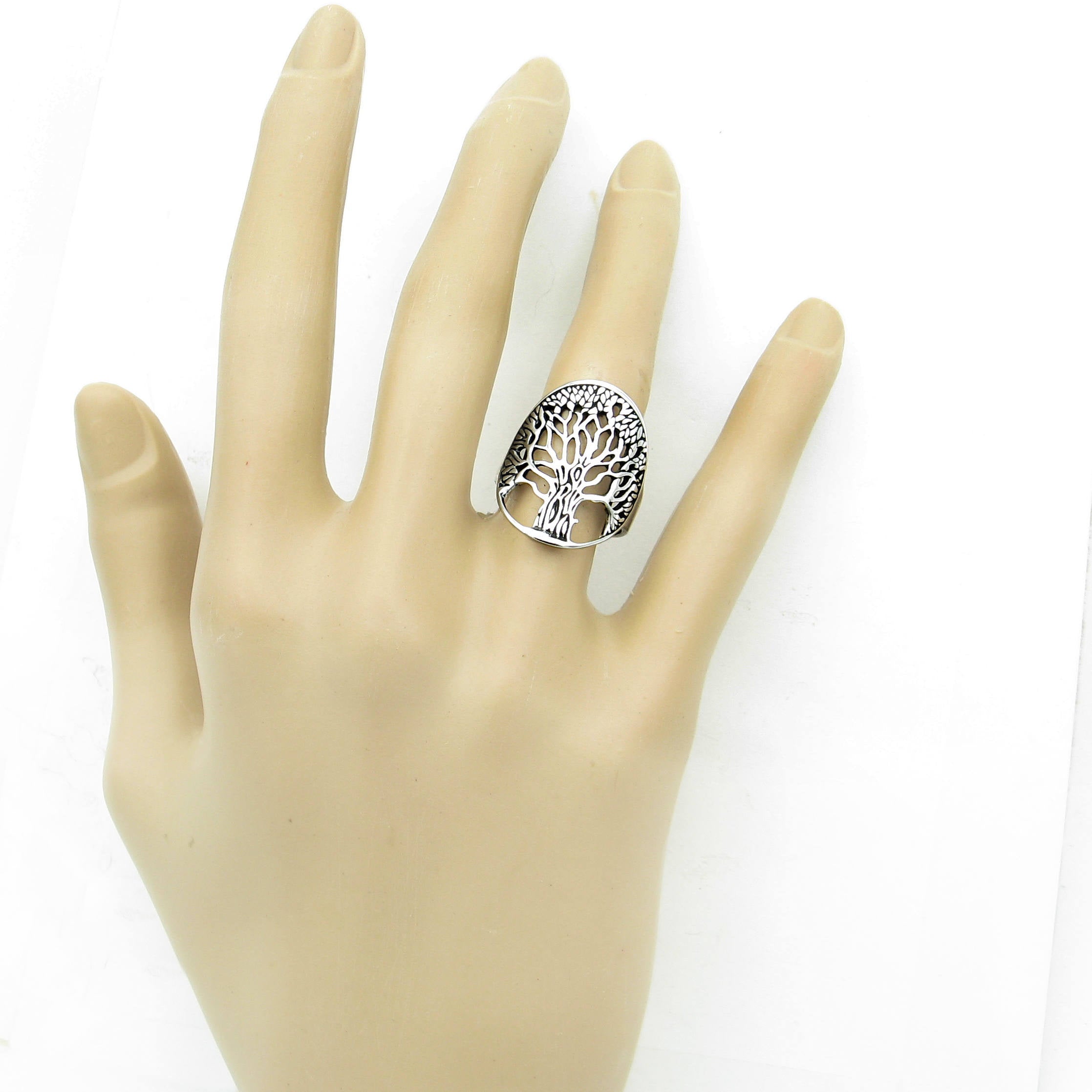 Large Oval Cut-Out Tree of Life Ring