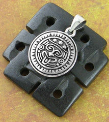 Pendant Aztec Sun God Tonatiuh Oxidized Mayan Toltec Warrior| Woot & Hammy