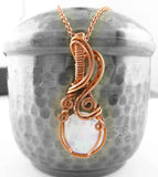 Polished Moonstone Cabochon Wrapped In Copper Wire Pendant Necklace Handmade | Woot & Hammy