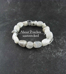 Tumbled Natural Rainbow Moonstone Stretch Bracelet | Woot & Hammy