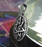 Octagram Eight-Pointed Star Round Oxidized Pendant Buddhist Eightfold Path Wiccan Wheel of the Year Ishtar | Woot & Hammy