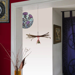 Witch's Bell Rustic Sheaf of Twigs Red Twine Handcrafted Pagan Wiccan Witch Energy-Cleansing Protection Rustic Primitive Nature Worship Sacred Space Witchy Gift Alternative Decor | Woot & Hammy