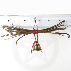 Witch's Bell Rustic Sheaf of Twigs Red Twine Handcrafted Pagan Wiccan Witch Energy-Cleansing Protection Rustic Primitive Nature Worship Sacred Space Witchy Gift Alternative Decor | Woot & Hammy