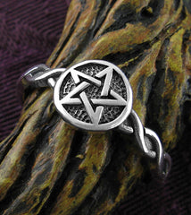 Pentagram Pentacle With Braided Band Ring Oxidized Wiccan | Woot & Hammy