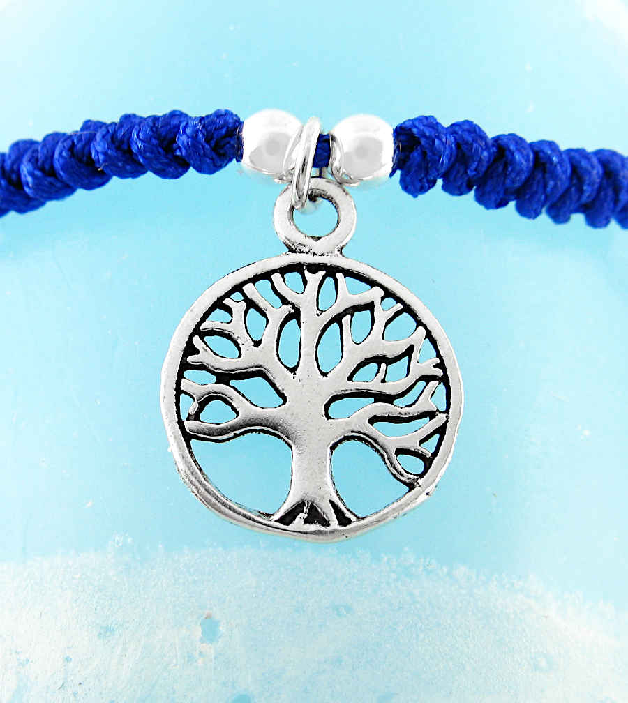 Tree of Life Adjustable Blue Slipknot Friendship Bracelet | Woot & Hammy