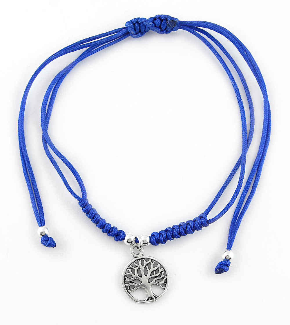 Tree of Life Adjustable Blue Slipknot Friendship Bracelet | Woot & Hammy