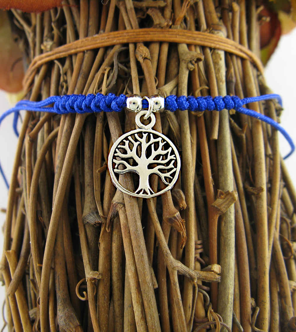 Tree of Life Adjustable Blue Slipknot Friendship Bracelet | Woot & Hammy