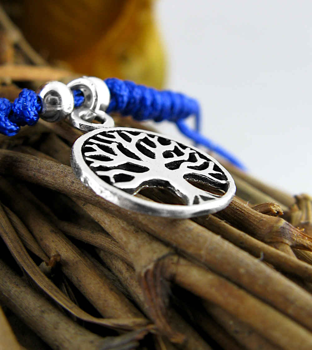 Tree of Life Adjustable Blue Slipknot Friendship Bracelet | Woot & Hammy