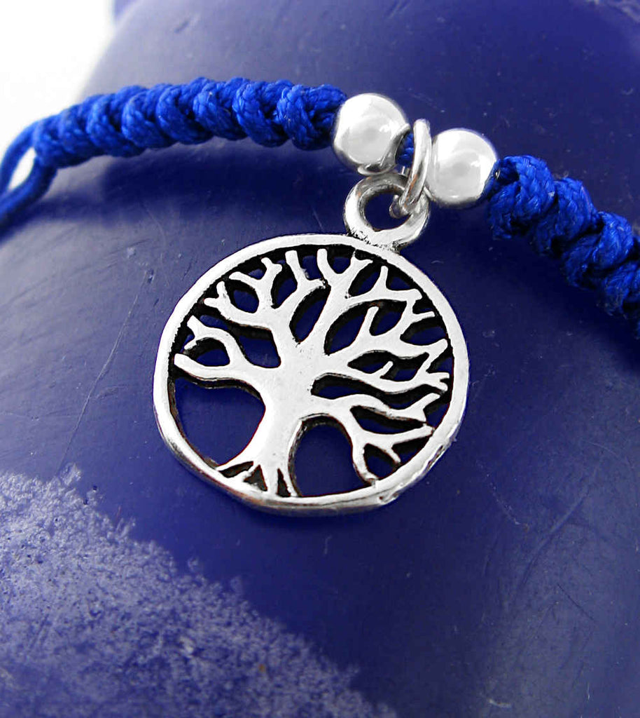 Tree of Life Adjustable Blue Slipknot Friendship Bracelet | Woot & Hammy