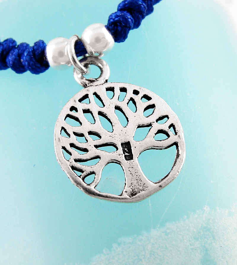 Tree of Life Adjustable Blue Slipknot Friendship Bracelet | Woot & Hammy