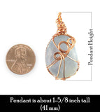 Copper Wire-Wrapped Polished Blue Celestite Crystal Pendant with 20" Chain, Handmade #2 | Woot & Hammy