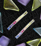 Colorful CZ Rainbow Chakra Flexible Bar Drop Post Earrings  | Woot & Hammy