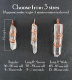 Raw Quartz Crystal Point Pendant Necklace, Copper Wire-Wrapped, with 24" Chain - Handmade - 3 Sizes