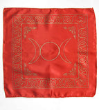 Triple Moon Altar Cloth in Red and Metallic Gold
