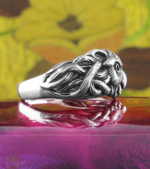 Large Rustic Owl Sterling Silver Ring Wisdom Animal Spirit Night Bird Totem | Woot & Hammy