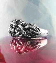 Large Rustic Owl Sterling Silver Ring Wisdom Animal Spirit Night Bird Totem | Woot & Hammy