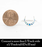 Slender Upturned or Downturned Crescent Moon With Lab Opal Ring | Woot & Hammy