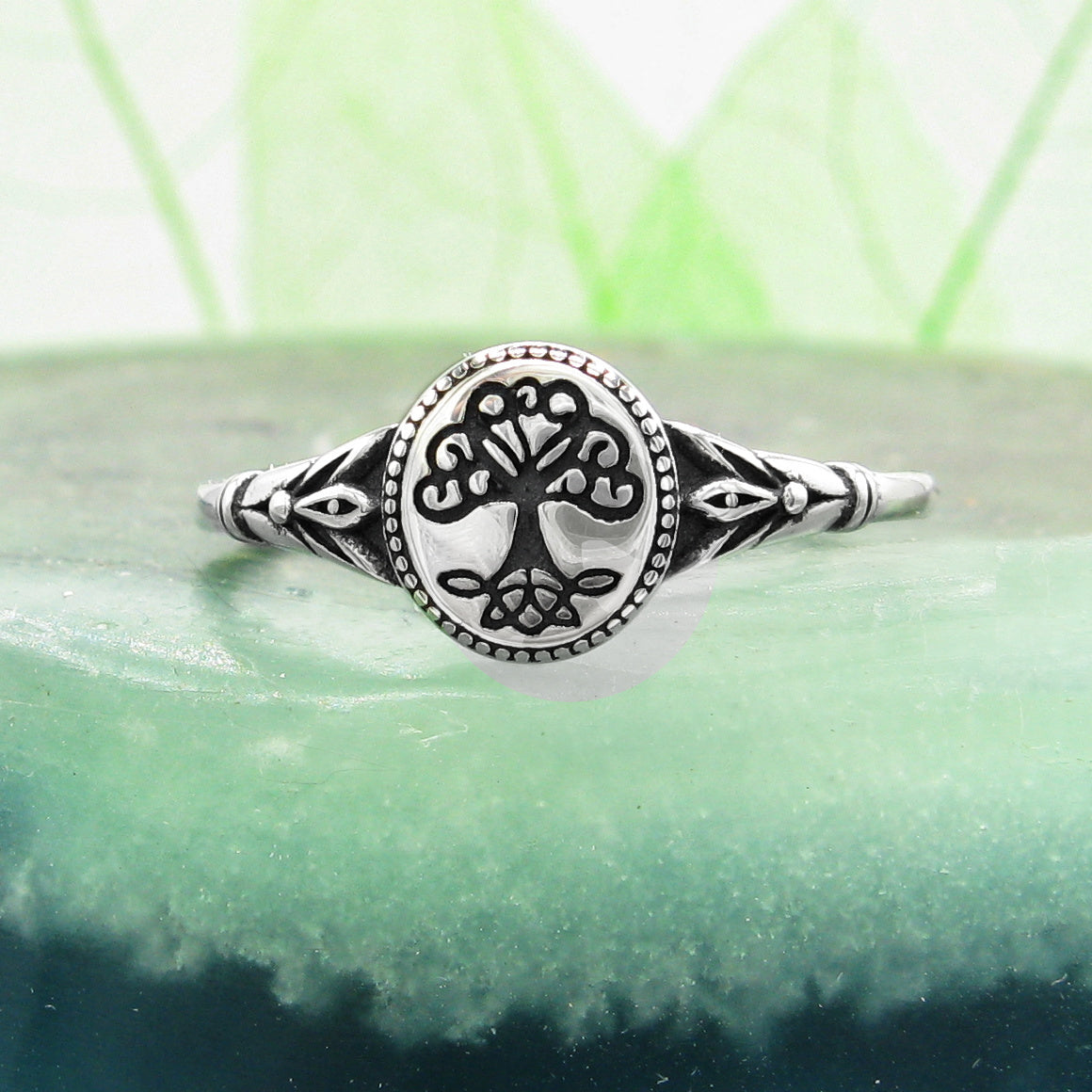 Celtic Tree of Life Oval Signet Ring Sterling Silver Family Friends Hope New Beginnings Rebirth Renewal Interconnectedness Life Cycles Nature Seasons | Woot & Hammy