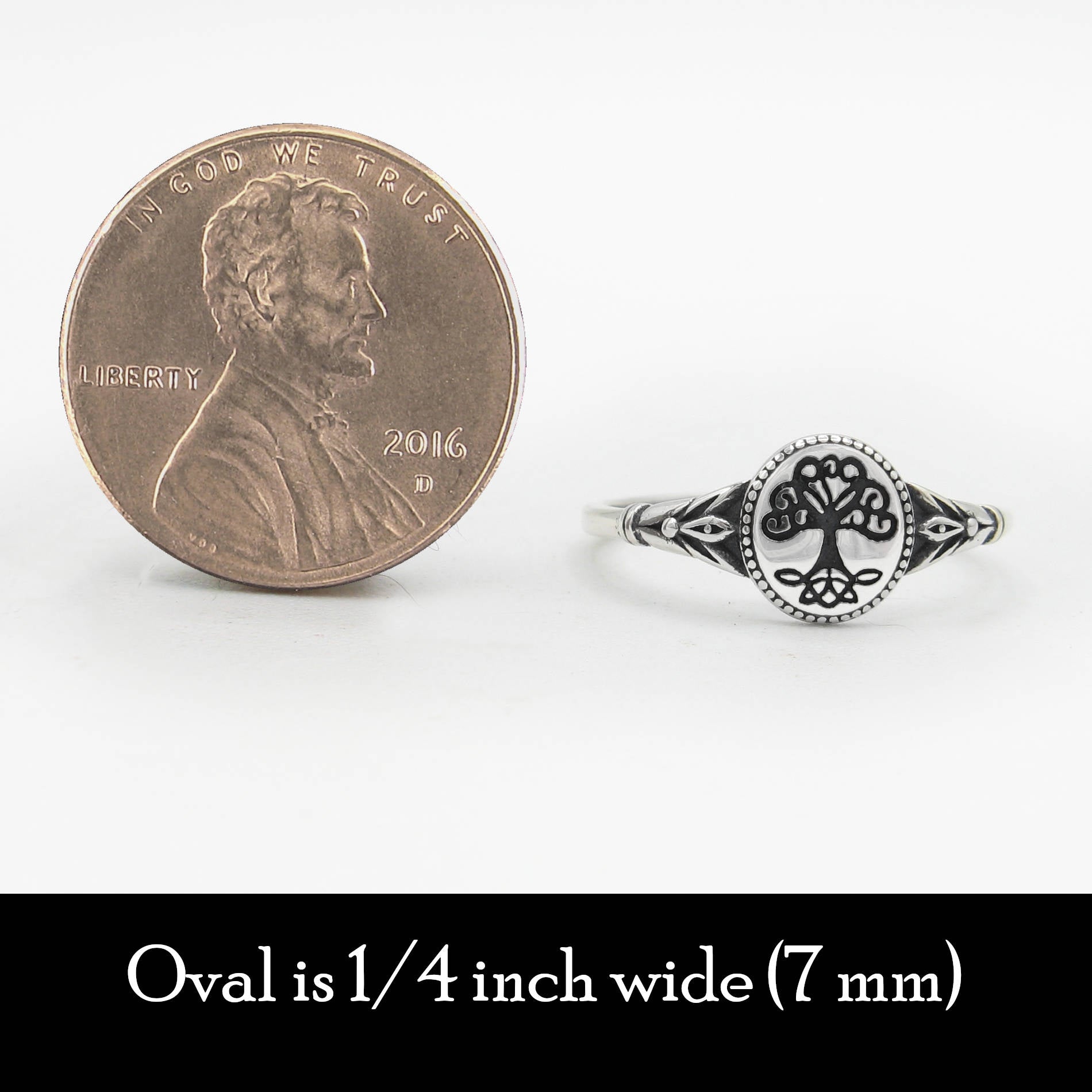 Celtic Tree of Life Oval Signet Ring Sterling Silver Family Friends Hope New Beginnings Rebirth Renewal Interconnectedness Life Cycles Nature Seasons | Woot & Hammy