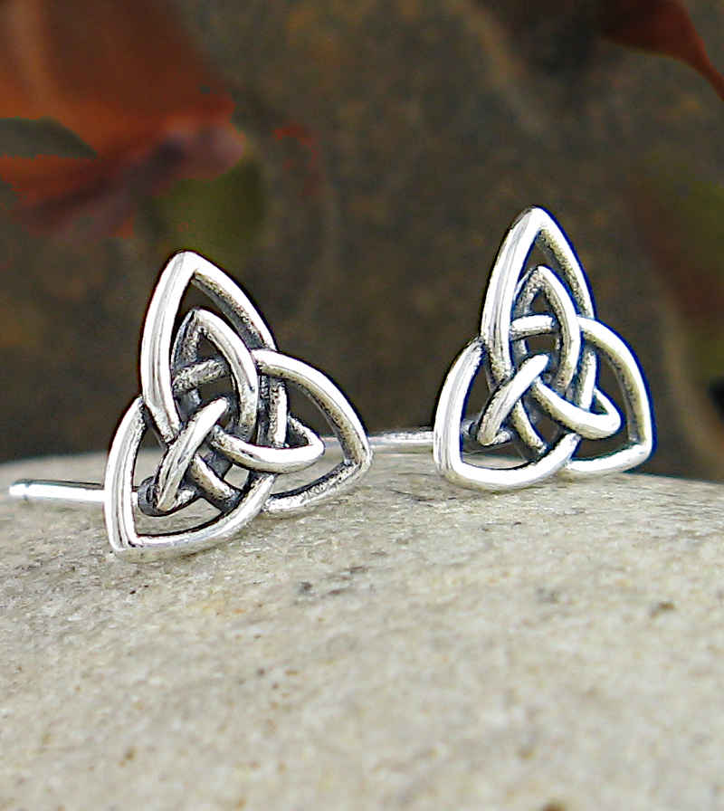 Celtic Double Triquetra Knot Cut-Out Post Earrings  | Woot & Hammy