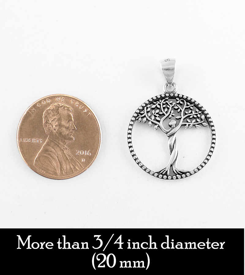 Statuesque Tree of Life Cut-Out Round Oxidized Pendant Family Nature | Woot & Hammy