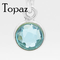 Natural Birthstone Charms 6 mm - 925 Sterling Silver