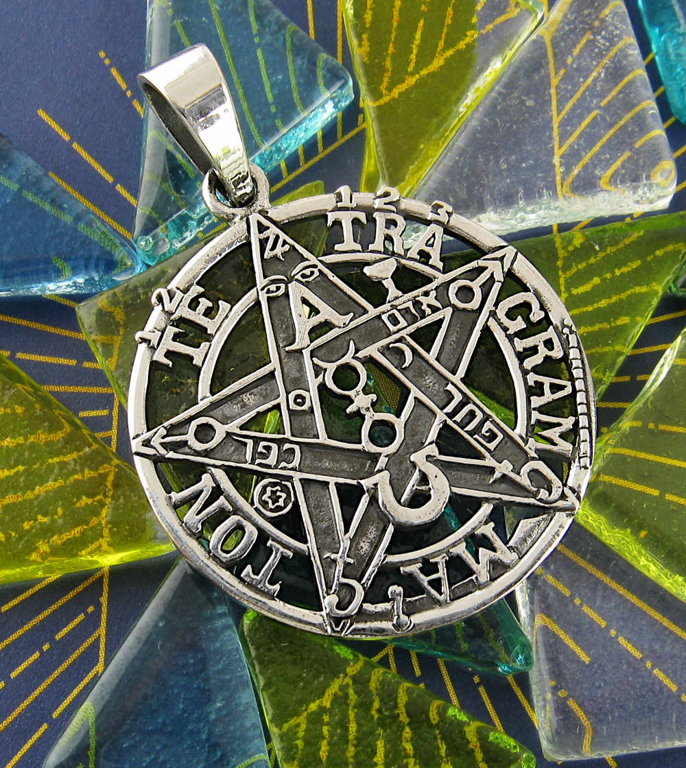 Tetragrammaton Pentagram Hebrew Yahweh HaShem Symbol Cut-Out Oxidized Pendant | Woot & Hammy