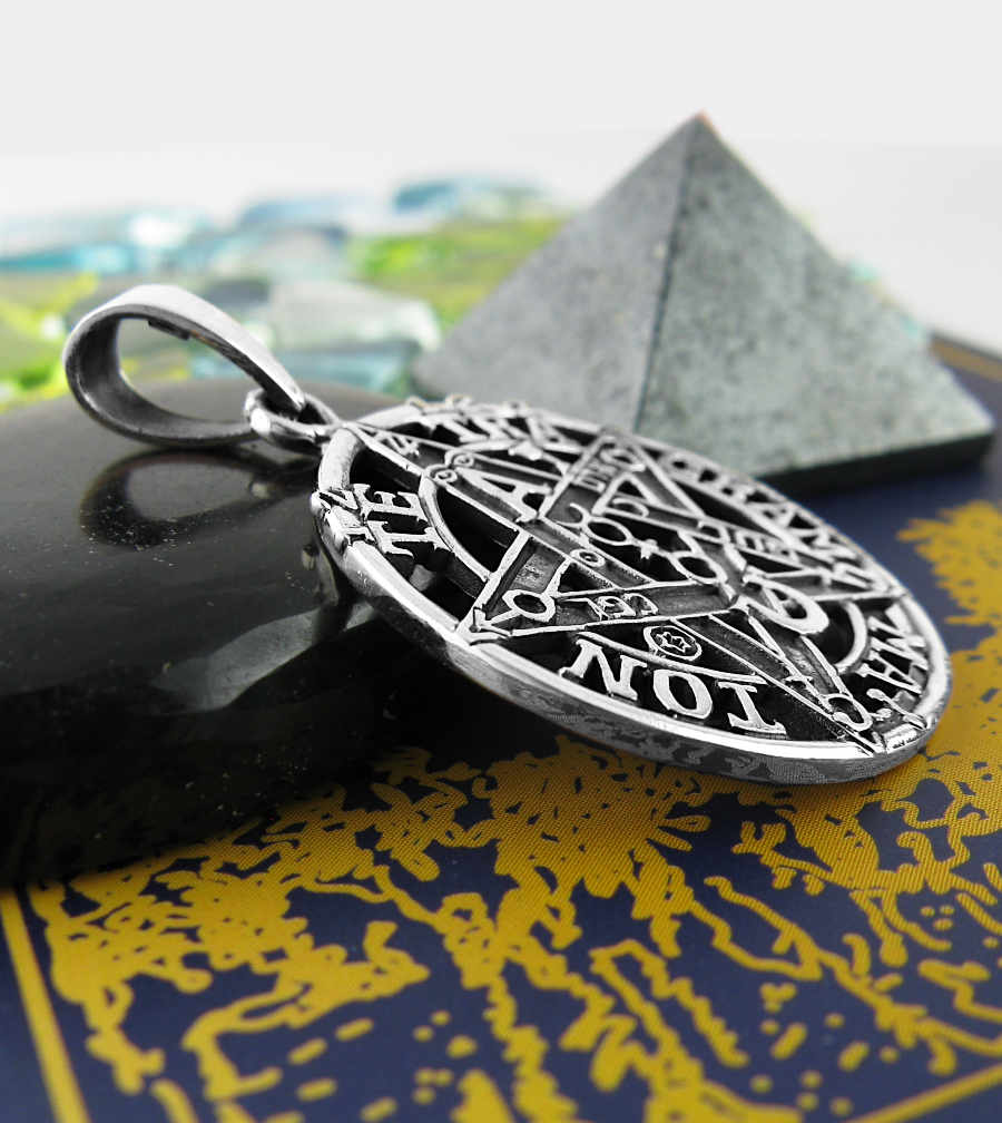 Tetragrammaton Pentagram Hebrew Yahweh HaShem Symbol Cut-Out Oxidized Pendant | Woot & Hammy