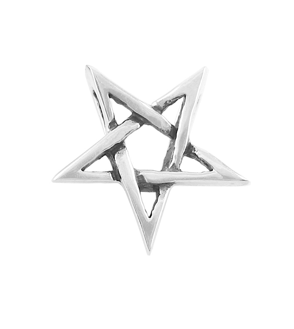 Tiny Second Degree Inverted Pentagram Pendant Necklace Wiccan Wicca Pentacle Witchy Jewelry Goth Gothic Halloween Baphomet Satan on white background