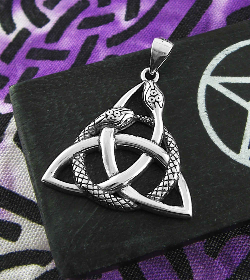 Triquetra Knot With Ouroboros Pendant | Woot & Hammy