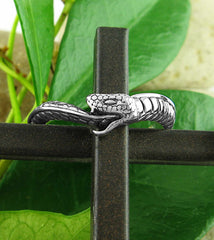 Wavy Ouroboros Snake Oxidized Ring Eternity Rebirth Transformation | Woot & Hammy