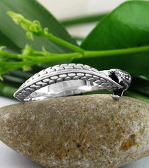 Wavy Ouroboros Snake Oxidized Ring Eternity Rebirth Transformation | Woot & Hammy