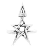 Wiccan Third Degree Symbol of Achievement Pentagram and Triangle Silver Ring Handmade | Woot & Hammy