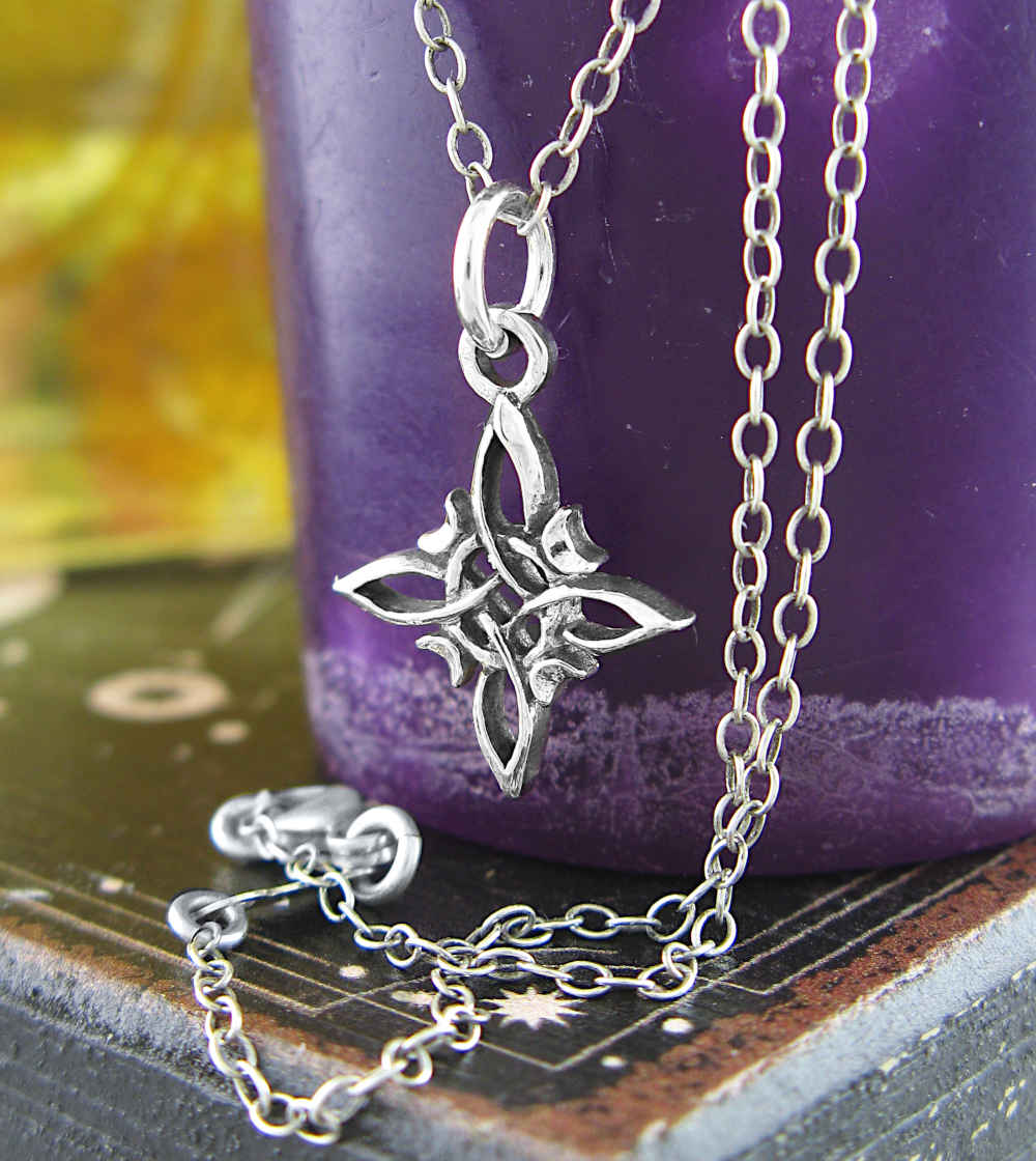 Witch's Knot with Four Crescent Moons & Circle Protection Charm Handmade | Woot & Hammy