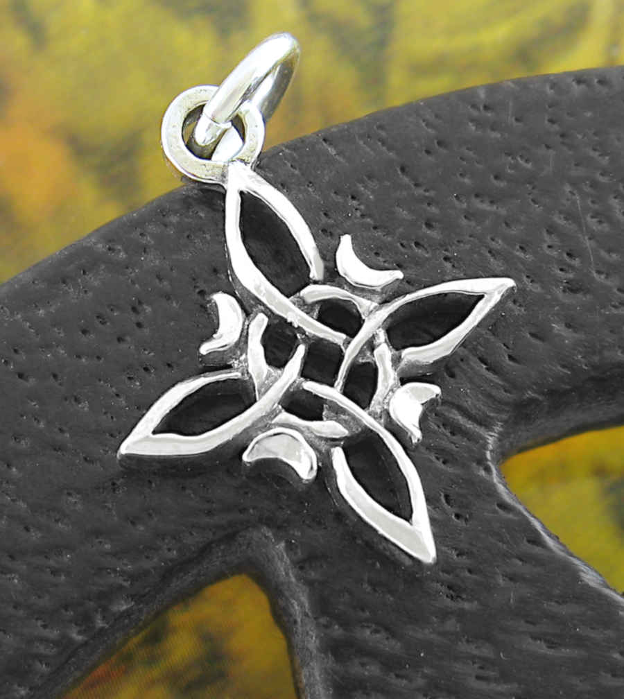 Witch's Knot with Four Crescent Moons & Circle Protection Charm Handmade | Woot & Hammy