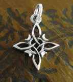Witch's Knot With Four Crescent Moons Charm, Handmade