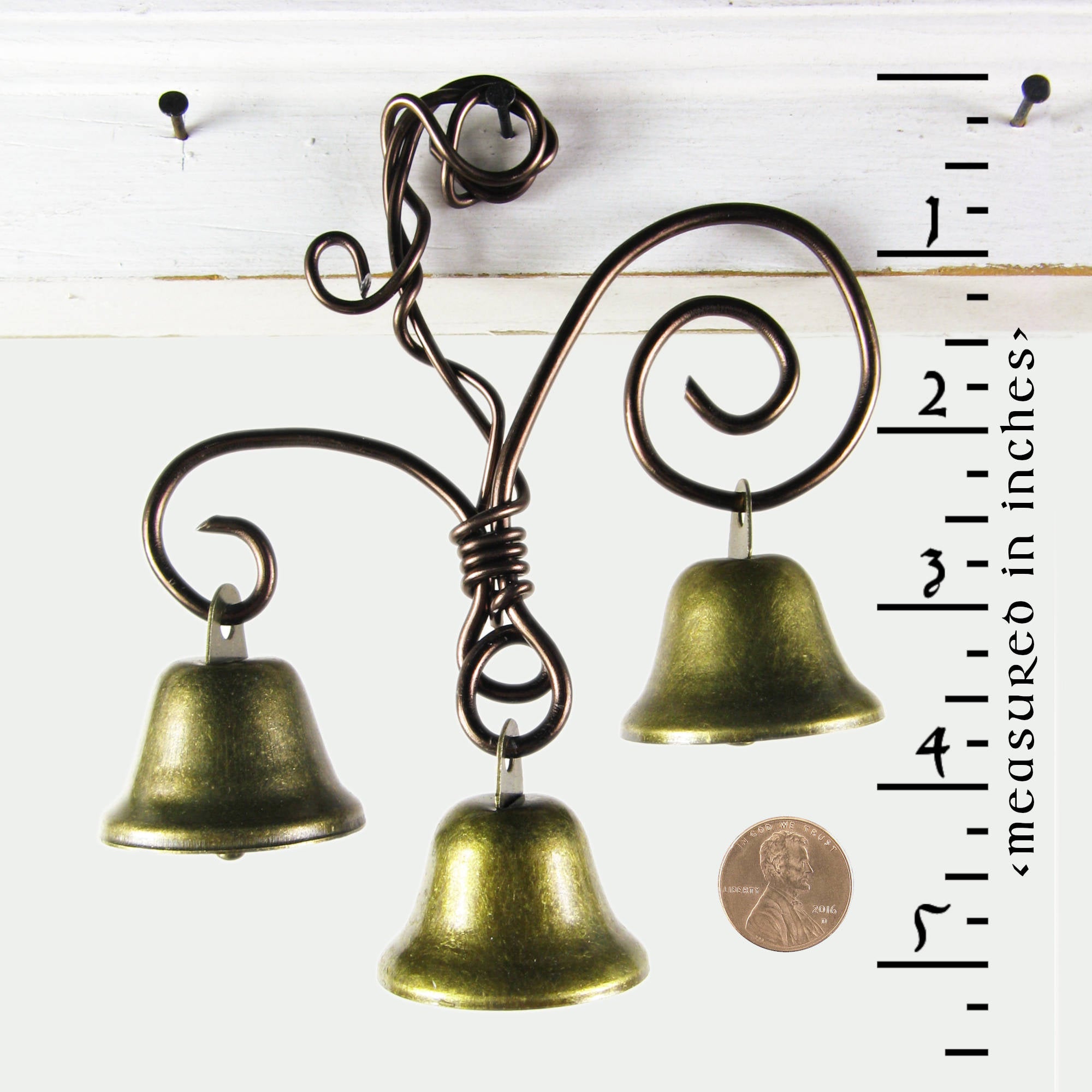 Fancy Triple Witch's Bell with Vine-like Hanger Handcrafted Pagan Wiccan Witch Energy-Cleansing Rustic Primitive Nature Sacred Space Gift Decor | Woot & Hammy