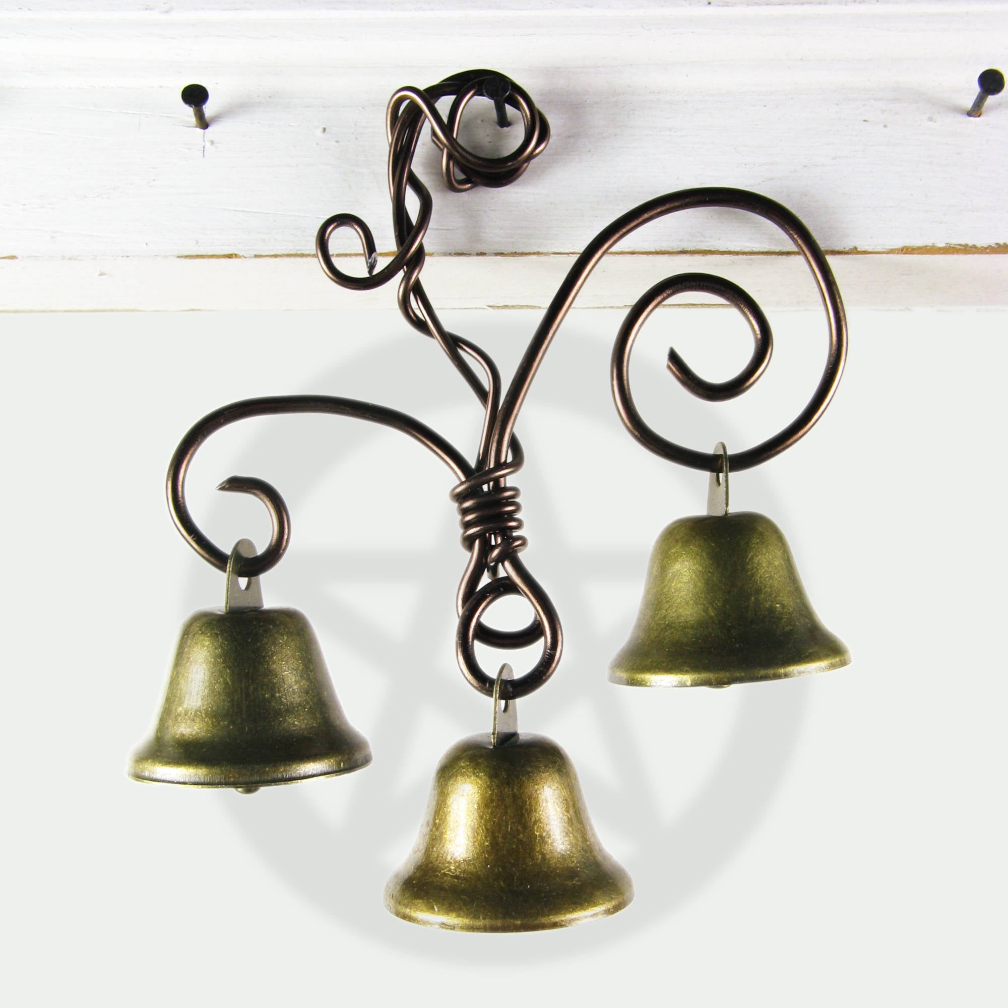 Fancy Triple Witch's Bell with Vine-like Hanger Handcrafted Pagan Wiccan Witch Energy-Cleansing Rustic Primitive Nature Sacred Space Gift Decor | Woot & Hammy