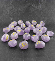 Amethyst Elder Futhark Runes 25-Piece Set | Woot & Hammy