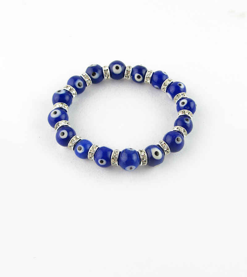 Blue Evil Eye Beaded Stretch Bracelet | Woot & Hammy