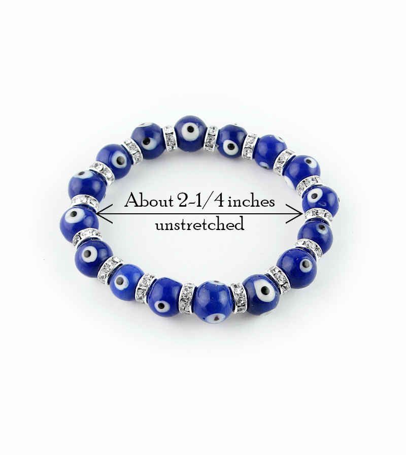 Blue Evil Eye Beaded Stretch Bracelet | Woot & Hammy