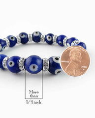 Blue Evil Eye Beaded Stretch Bracelet | Woot & Hammy