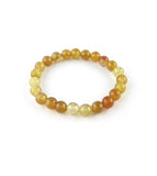 Bracelet extensible en perles d'agate marron et rouge naturel