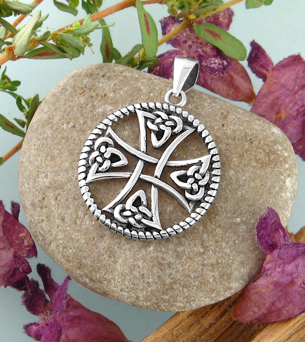 Celtic Iron Cross With Triquetra Knots Pendant | Woot & Hammy